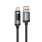 Data Cable with digital display USB A to USB C Hoco PD 6A 100W 1,2 m U148 black Data Cable with digital display USB A to USB C Hoco PD 6A 100W 1,2 m U148 black