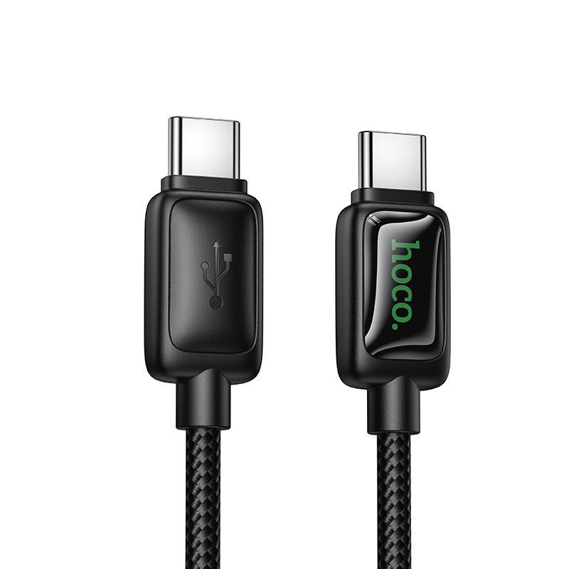 Cable with LCD USB C to USB C Hoco 3A 60W 1,2 m U146 black