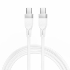 Silicone Cable USB C to USB C Hoco 3A 60W 1 m X109 white