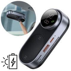 Baseus solar car wireless MP3 music player FM transmitter Bluetooth 5.0 750mAh (TF card / USB / AUX) black (CDMP000001)