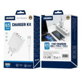 CHARGER USB-C 65W JELLICO EU20 white + CABLE USB-C