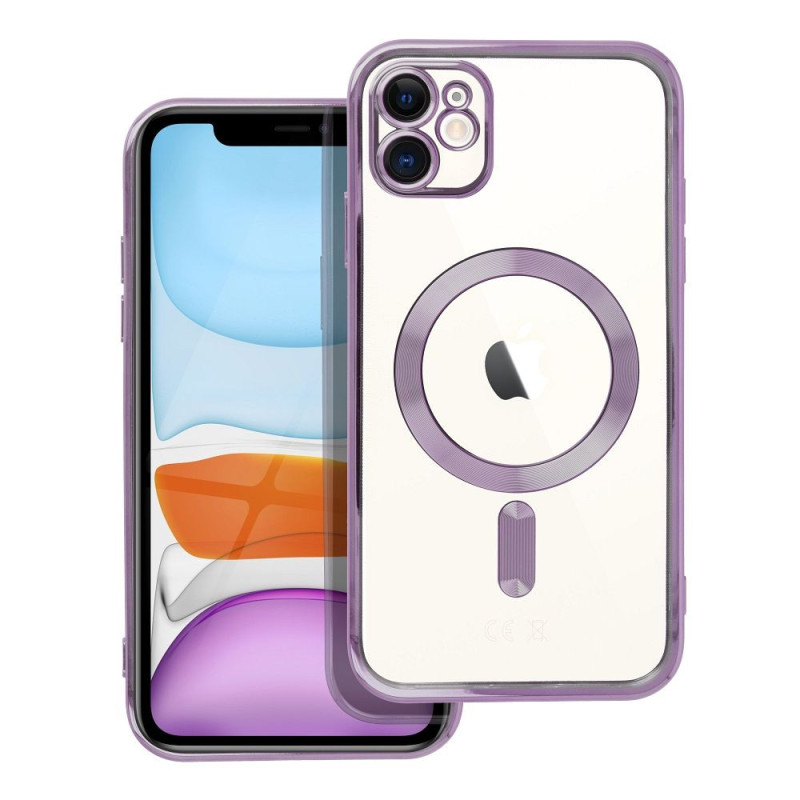 Case for iPhone 11 Electro Mag Cover compatible with MagSafe purple