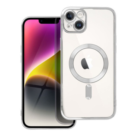 Case for iPhone 14 PLUS Electro Mag Cover compatible with MagSafe silver