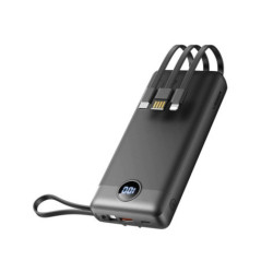 Powerbank Veger C20 (W2047 / W2059) 20000 mAh with built-in Micro-USB cables / Type C / Lightning black