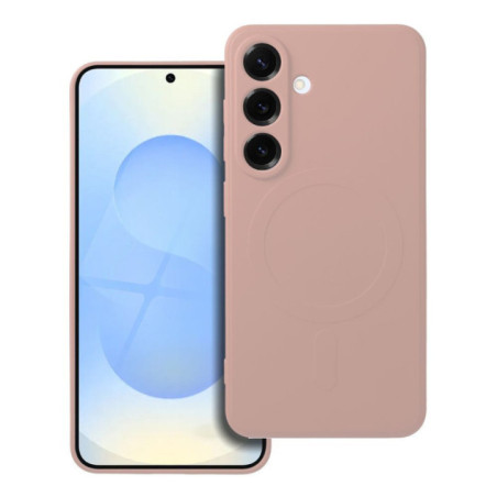 SILICONE MAG COVER case compatible with MagSafe for SAMSUNG S25 pink