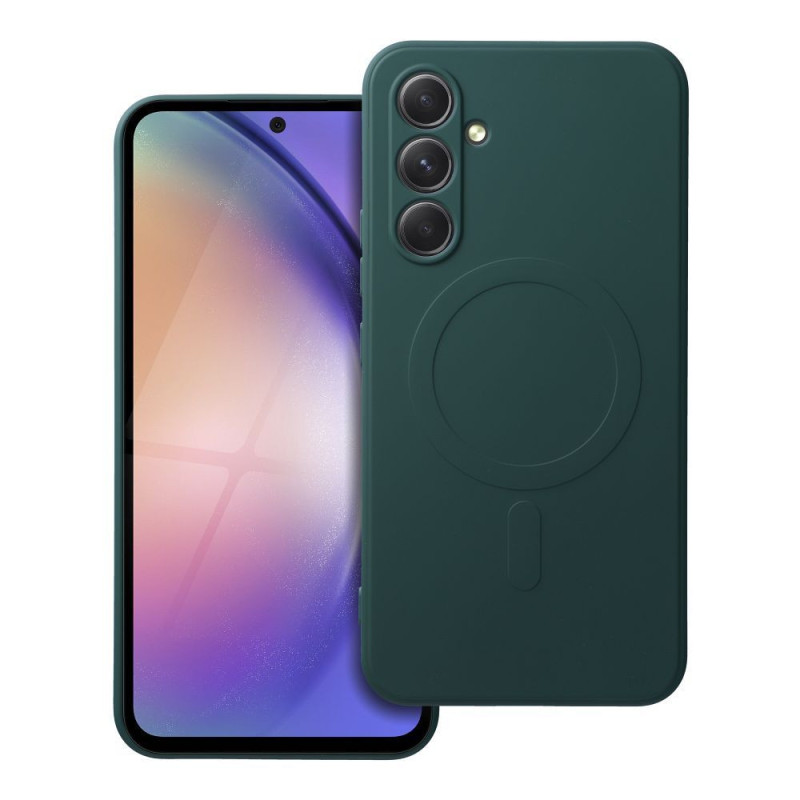 SILICONE MAG COVER case compatible with MagSafe for SAMSUNG A54 dark green SILICONE MAG COVER case compatible with MagSafe for SAMSUNG A54 dark green