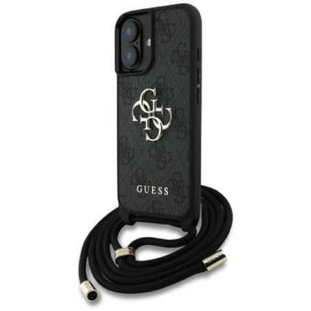 GUESS case for IPHONE 16 Plus GUHCP16MP4GMGCRK (CBDY PU 4G Big Logo W/Cord Strap) black