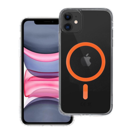 Case for iPhone 11 Drop Glue Colorful Ring Mag Cover compatible with MagSafe orange