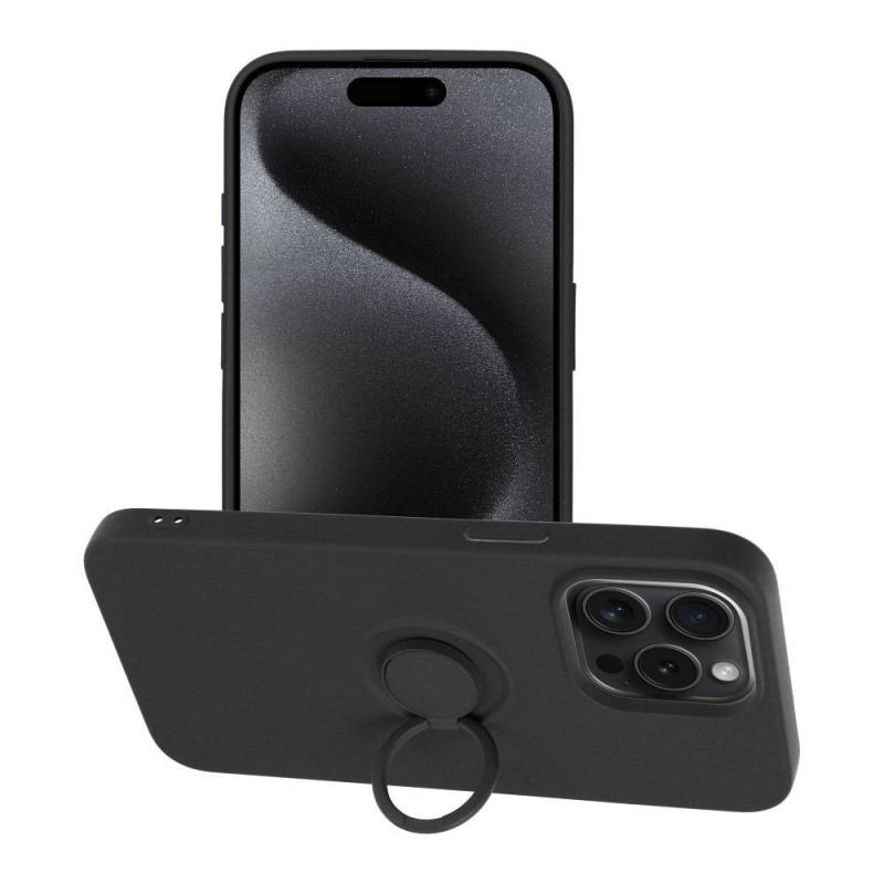 Case for iPhone 15 PRO MAX Silicone Ring black Case for iPhone 15 PRO MAX Silicone Ring black
