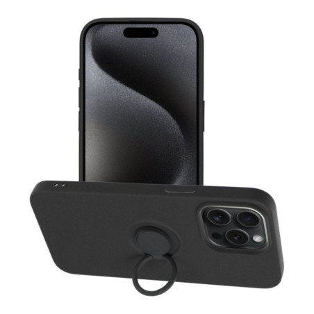 Case for iPhone 15 PRO MAX Silicone Ring black