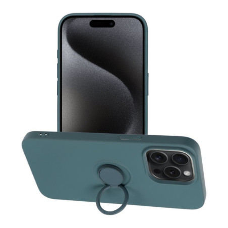 Case for iPhone 15 PRO MAX Silicone Ring green