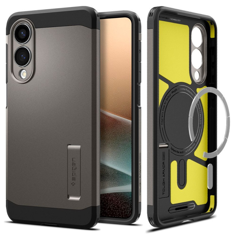 SPIGEN case TOUGH ARMOR compatible with MagSafe for SAMSUNG S25 Edge gunmetal