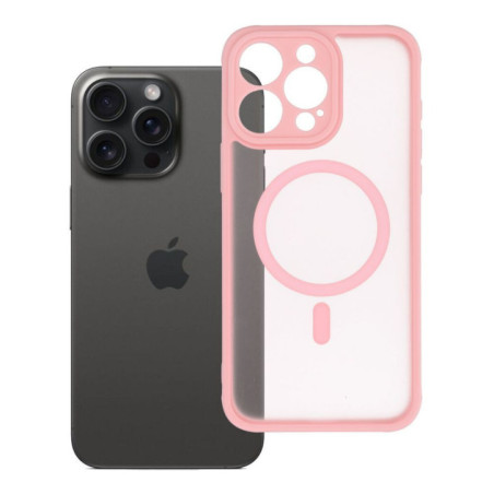 Case for iPhone 15 PRO MAX Full Matte Mag Cover compatible with MagSafe light pink