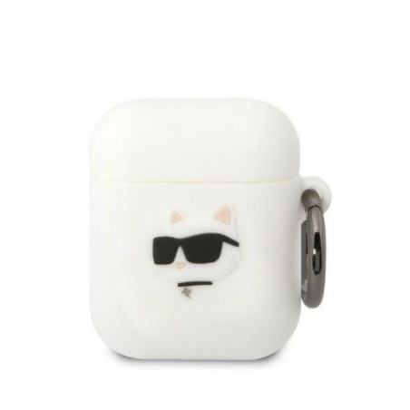 KARL LAGERFELD case for APPLE Airpods 1 / 2 KLA2RUNCHH (3D Sil NFT Choupette) white