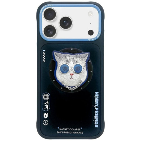 NIMMY case GLASSES COOL CAT compatible with MagSafe for IPHONE 17 Pro black blue