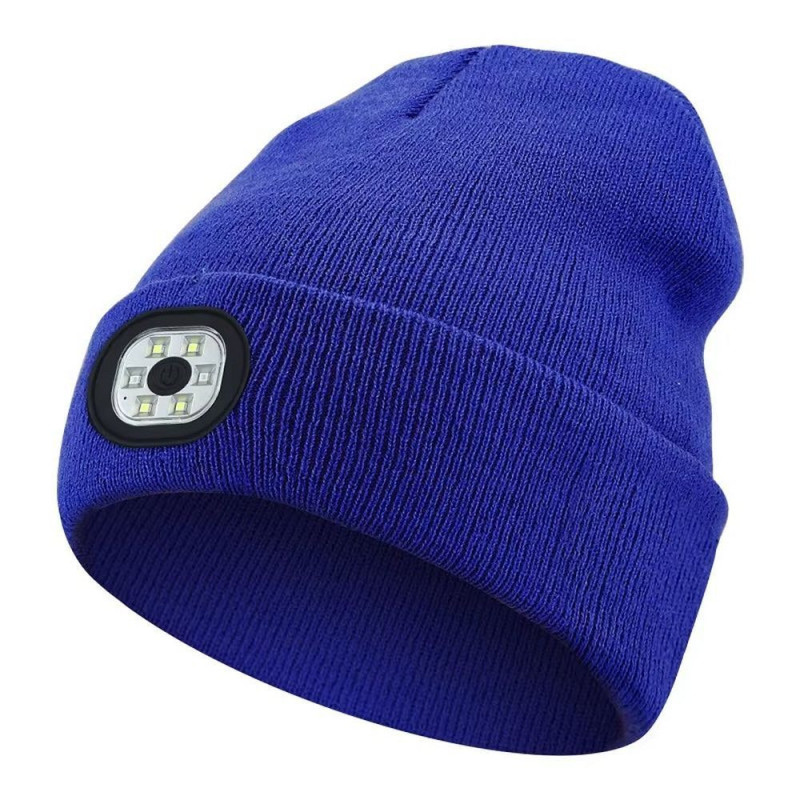 Hat with LED light blue