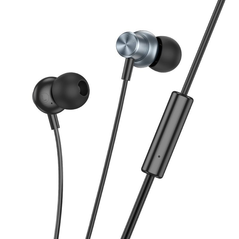 Wire earphones Jack 3,5 mm Hoco M110 metal gray