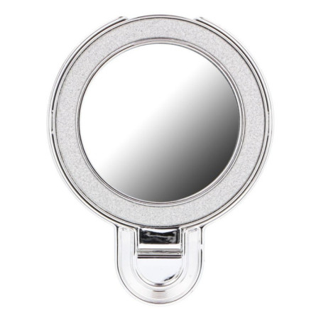 Phone stand CIRCLE MIRROR - stick-on - silver