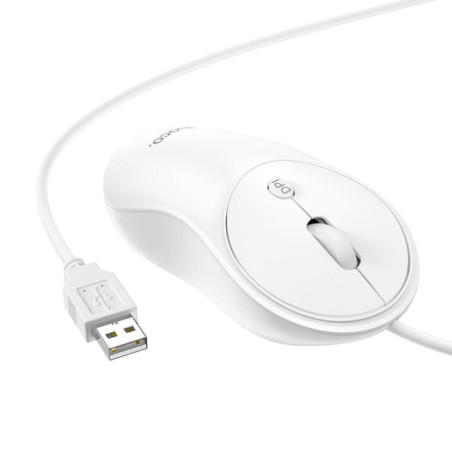 Wire mouse Hoco USB A 1600 dpi GM13 white