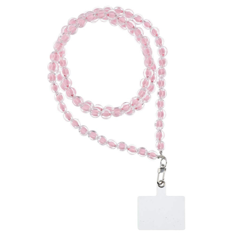 COLORFUL Phone lanyard, Phone pendant / cord length 120cm (60cm in the loop) / on neck - lite pink
