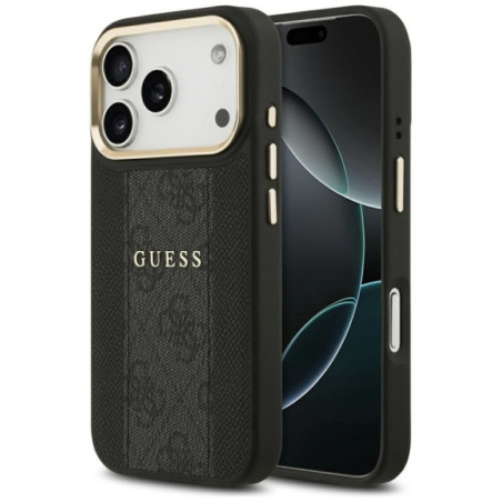 GUESS case for IPHONE 17 Pro compatible with MagSafe GUHMP17LPG4SEMCK (PU W/ 4G Stripe) black