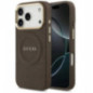GUESS case for IPHONE 17 Pro compatible with MagSafe GUHMP17LPSAMSECW (PU W/ Peony Hot Stamp) brown