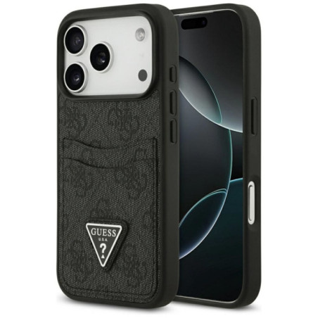GUESS case for IPHONE 17 Pro GUHCP17LP4TPK (4G Double Card Triangle) black