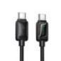 Cable with LCD USB C to USB C Hoco 3A 60W 1,2 m U146 black Cable with LCD USB C to USB C Hoco 3A 60W 1,2 m U146 black