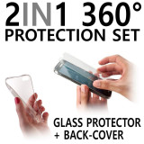 PROUD'S 360-Grad PROTECTION SET inkl. Display-Glas und Backcover für Sony Xperia E5|