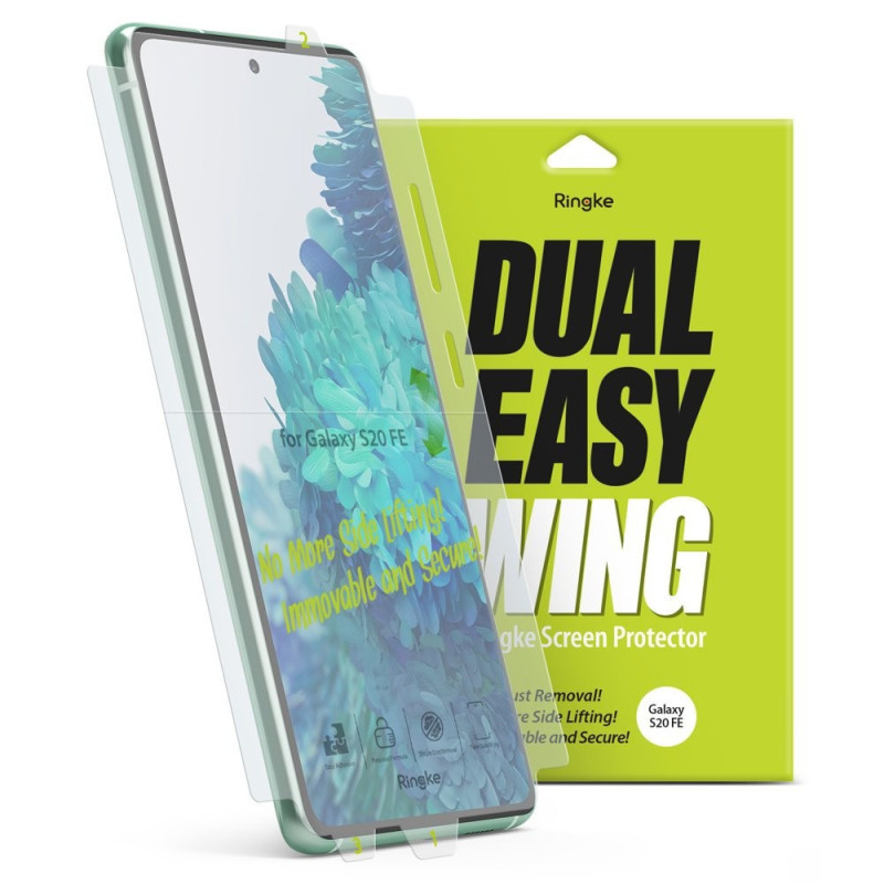 RINGKE Dual Easy Displayschutzfolie (2er Pack) für Samsung Galaxy S20 FE 5G - FINGERPRINT-SENSOR FUNKTIONIERT