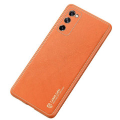 Dux Ducis Yolo elegant case made of soft TPU and PU leather for Samsung Galaxy S20 FE 5G orange