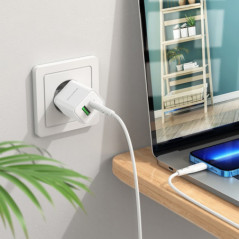 POWER-ADAPTER HOME USB-A / USB-C Borofone BN7 QC3.0 - 18W/20W