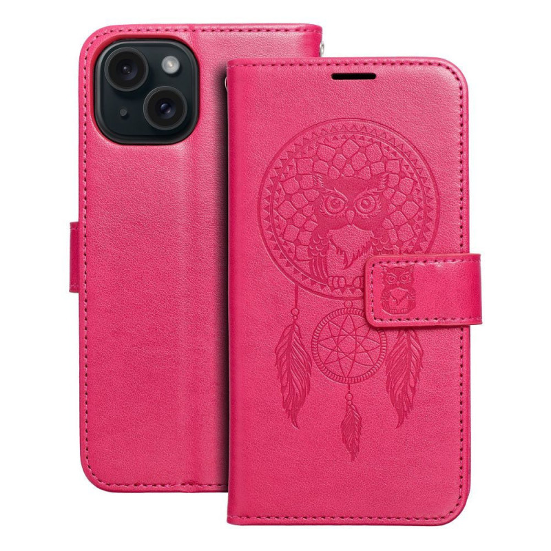 MEZZO Book case for IPHONE 15 dreamcatcher magenta MEZZO Book case for IPHONE 15 dreamcatcher magenta