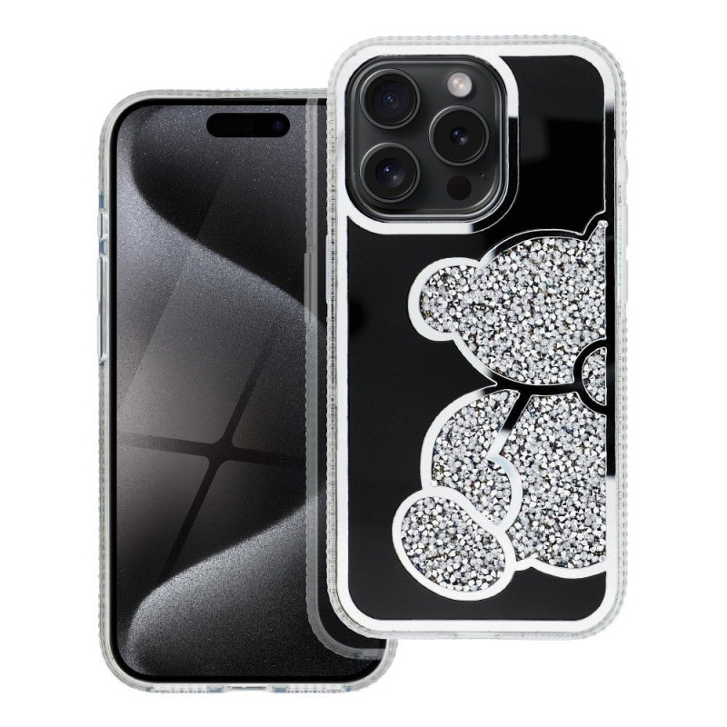 Case for iPhone 15 Teddy Bear silver
