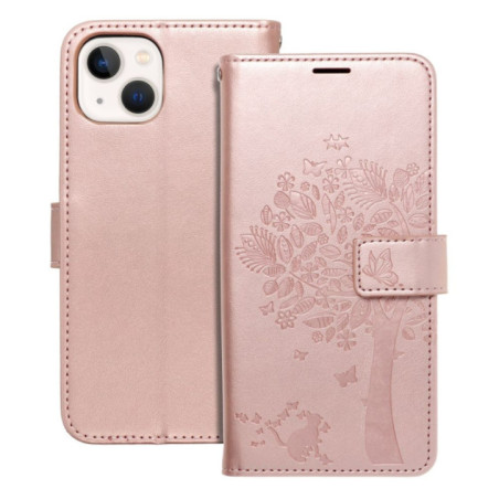 MEZZO Book case for IPHONE 13 tree rose gold