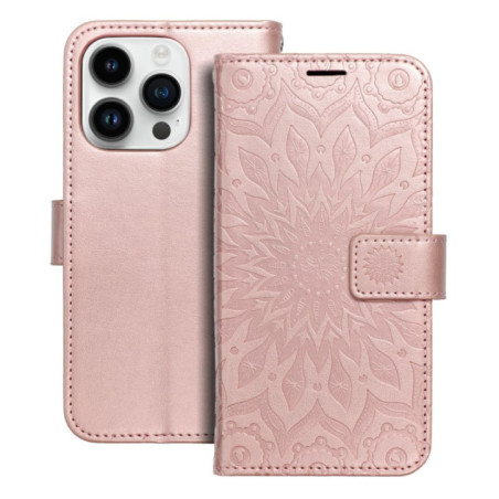 MEZZO Book case for IPHONE 14 Pro mandala rose gold