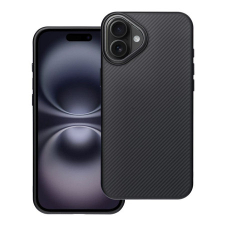 Case for iPhone 16 PLUS Carbon Elite Mag Cover compatible with MagSafe black
