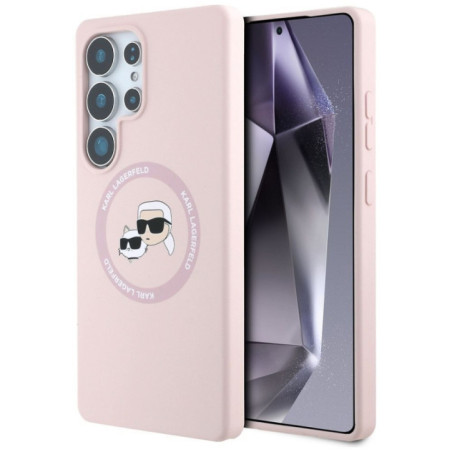 KARL LAGERFELD case for SAMSUNG S25 Ultra KLHMS25LSKCHTCP (Magnetic Silicone Double Heads) pink