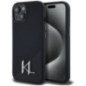 KARL LAGERFELD case for IPHONE 15 compatible with MagSafe KLHMP15SSCMKMPCK (Silicone Initial Metal Logo) black