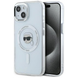 KARL LAGERFELD case for IPHONE 15 compatible with MagSafe KLHMP15SHLSKIH (IML Metal K Head) white