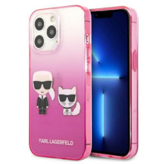KARL LAGERFELD case for IPHONE 13 Pro KLHCP13LTGKCP (K Choupette Centered) gradpink