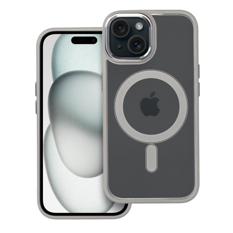 Case for iPhone 15 Color Edge Mag Cover compatible with MagSafe titanium-gray