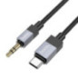 Cable AUX Jack 3,5 mm (male) to USB C (male) Hoco 1 m UPA32B black Cable AUX Jack 3,5 mm (male) to USB C (male) Hoco 1 m UPA32B black