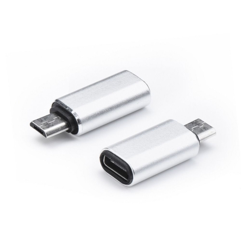 Adapter Typ C (female) to Micro USB (male) silver