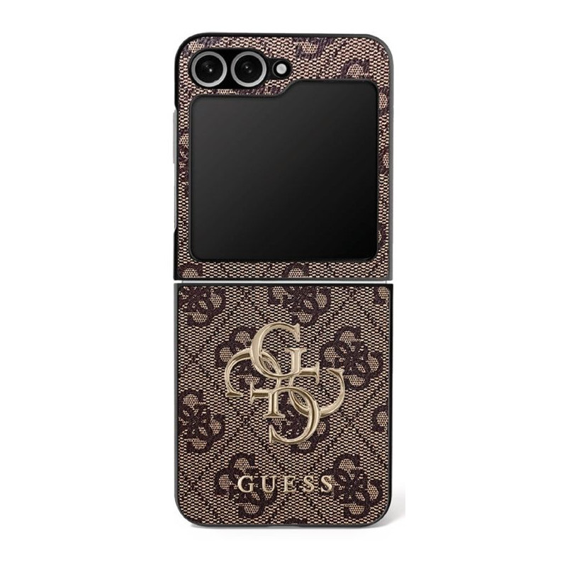 GUESS case for SAMSUNG Z Flip7 GUHCZF74GMGBR (PU Leather 4G Metal Logo) brown