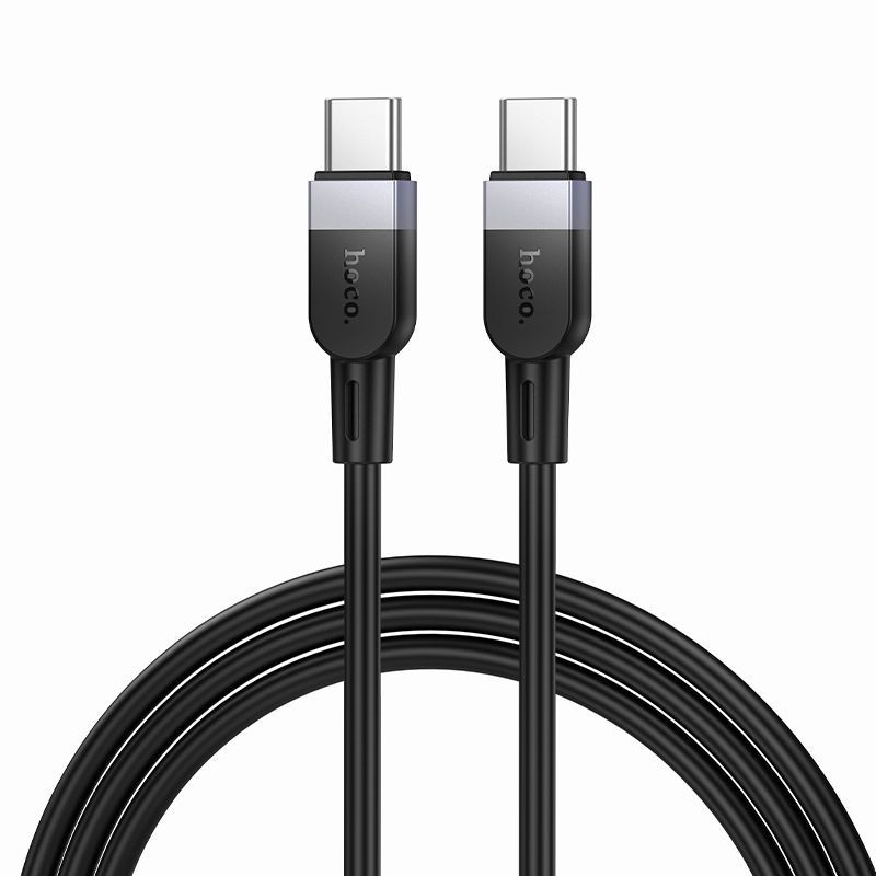 Silicone Cable USB C to USB C Hoco 3A 60W 1 m X109 black Silicone Cable USB C to USB C Hoco 3A 60W 1 m X109 black