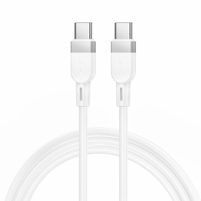 Silicone Cable USB C to USB C Hoco 3A 60W 1 m X109 white Silicone Cable USB C to USB C Hoco 3A 60W 1 m X109 white