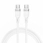 Silicone Cable USB C to USB C Hoco 3A 60W 1 m X109 white Silicone Cable USB C to USB C Hoco 3A 60W 1 m X109 white