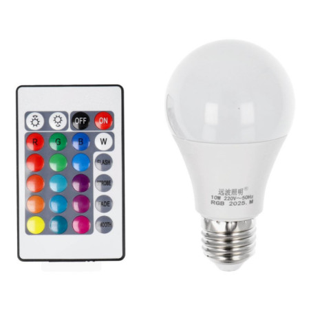 Light  bulb LED RGB 10W E27 A60 multicolor