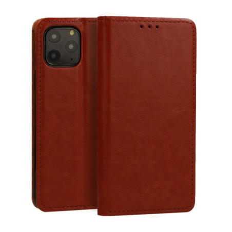 FLIPCASE WALLET ECHTLEDER braun für Apple iPhone 12 mini